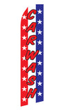 Red, White & Blue Car Wash Econo Feather Stock Flag