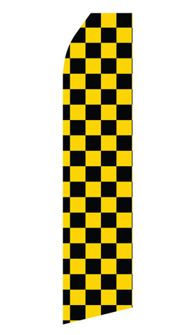 Black and Yellow Checkered Econo Feather Stock Flag