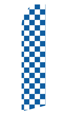 Blue and White Checkered Econo Feather Stock Flag