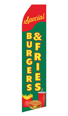 Burger & Fries Special Econo Feather Stock Flag