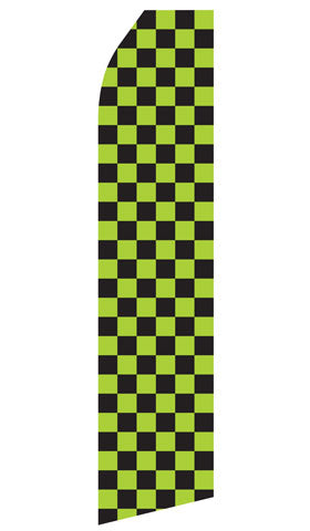 Green & Black Checkered Econo Feather Stock Flag