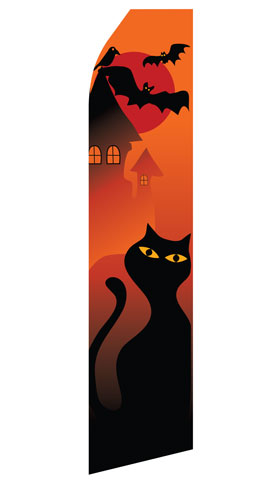 Halloween Cat Econo Feather Stock Flag