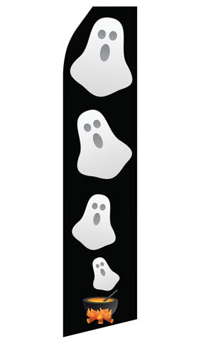 Halloween Ghost Econo Feather Stock Flag