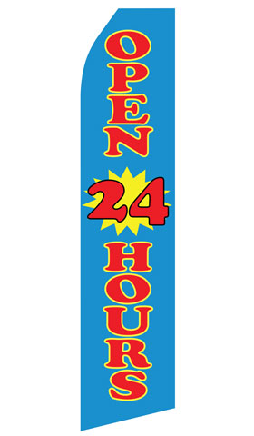 Open 24 Hours Econo Feather Stock Flag