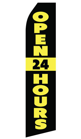 Open 24 Hours Econo Feather Stock Flag