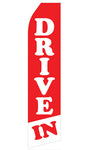 Red and White Drive In Econo Feather Stock Flag