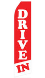 Red and White Drive In Econo Feather Stock Flag