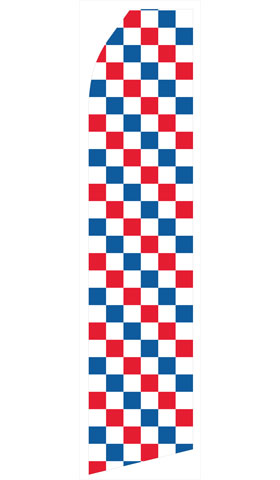 Red, Blue & White Checkered Econo Feather Stock Flag