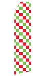 Red, Green & White Checkered Econo Feather Stock Flag