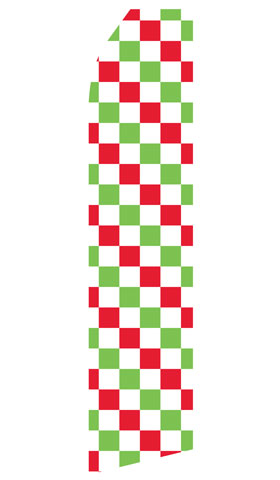 Red, Green & White Checkered Econo Feather Stock Flag