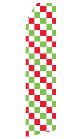 Red, Green & White Checkered Econo Feather Stock Flag