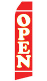 Open with Red Background Econo Feather Stock Flag