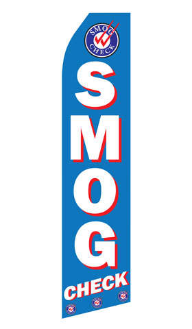 Smog Check Econo Feather Stock Flag