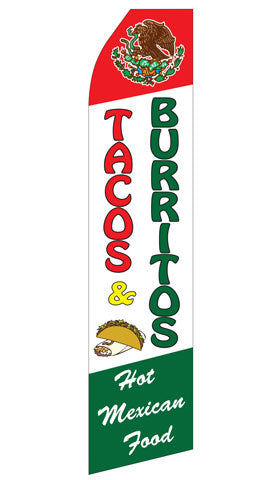 Tacos & Burritos Econo Feather Stock Flag