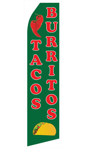 Tacos & Burritos Econo Feather Stock Flag