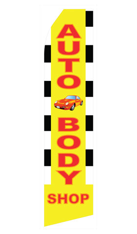 Auto Body Shop Econo Feather Stock Flag