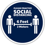 Social Distancing Round Floor Graphics 12"