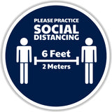 Social Distancing Round Floor Graphics 12"