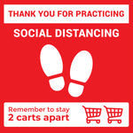 Social Distancing Square Floor Graphics 12"