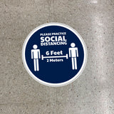 Social Distancing Round Floor Graphics 12"